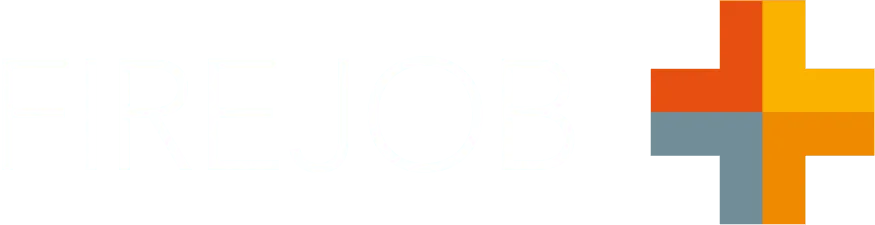Firejob company logo with its orange and yellow cross mark